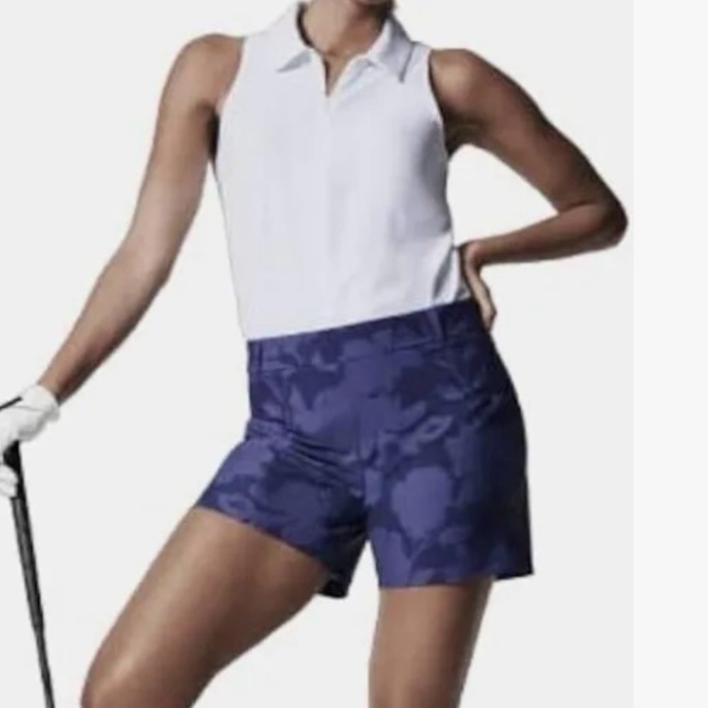 SPANX Navy Floral-Print Sunshine Collection shorts M